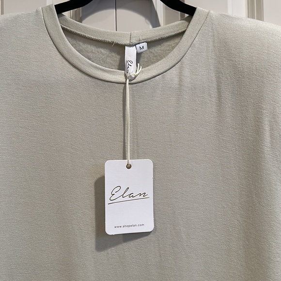 Elan Clothing Medium Cream Structured Shoulder Pad Sleeveless Mini Dress NWT - Picture 4 of 11